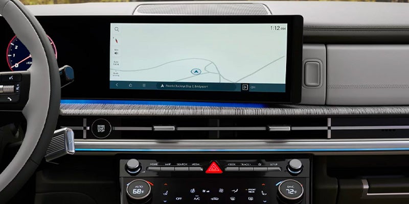 Touchscreen gps and media screen of a Hyundai Santa Fe