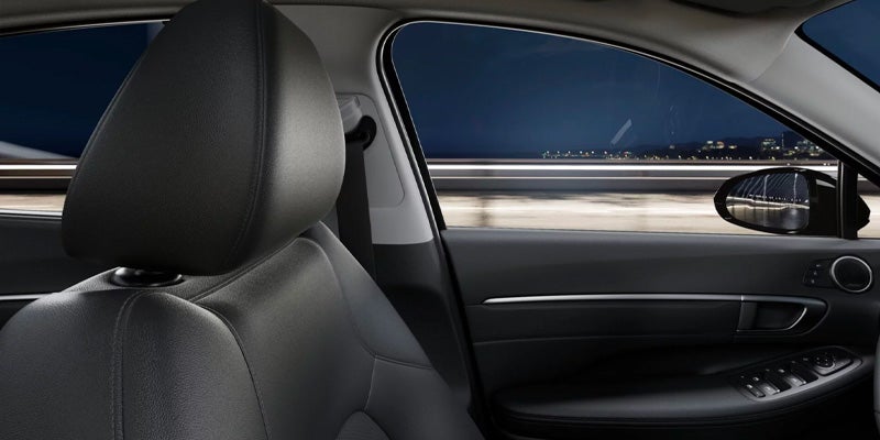 The back seats and truck storage of a Hyundai Santa Fe